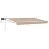 vidaXL Store r&eacute;tractable manuel avec LEDs Beige et blanc 3 x 2 m