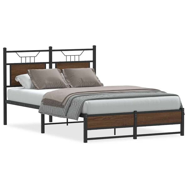 vidaXL Cadre de lit sans matelas ch&ecirc;ne marron 120x200 cm
