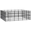 vidaXL Chenil d'ext&eacute;rieur pour chiens Acier 27,65 m&sup2;