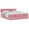 vidaXL Cadre de lit ottoman avec matelas rose 200x200 cm velours