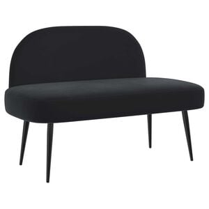 vidaXL Banc rembourr&eacute; avec dossier Noir 110 x 60 x 76 cm Velours