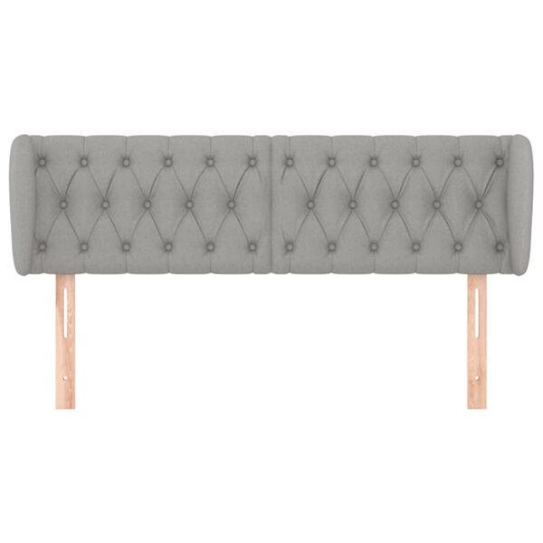 vidaXL T&ecirc;te de lit avec oreilles Gris clair 147x23x78/88 cm Tissu