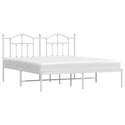 vidaXL Cadre de lit métal sans matelas et tête de lit blanc 183x213 cm