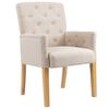 vidaXL Chaise &agrave; manger avec accoudoirs Beige Tissu