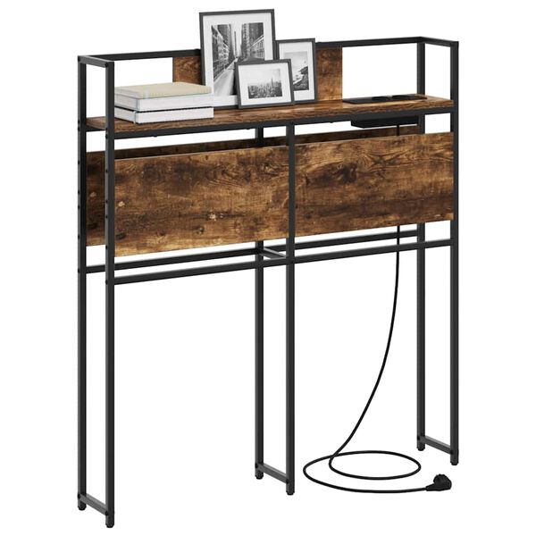 vidaXL T&ecirc;te de lit de rangement Ch&ecirc;ne fum&eacute; 75 cm Bois d'ing&eacute;nierie