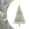 vidaXL Sapin de No&euml;l artificiel pr&eacute;-&eacute;clair&eacute; Argent 120 cm PET