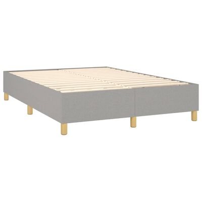 vidaXL Sommier à lattes de lit et matelas et LED Gris clair 140x190 cm