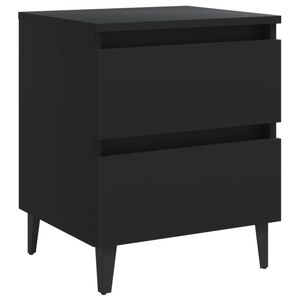 vidaXL Table de chevet noir 40x35x50 cm bois d'ing&eacute;nierie