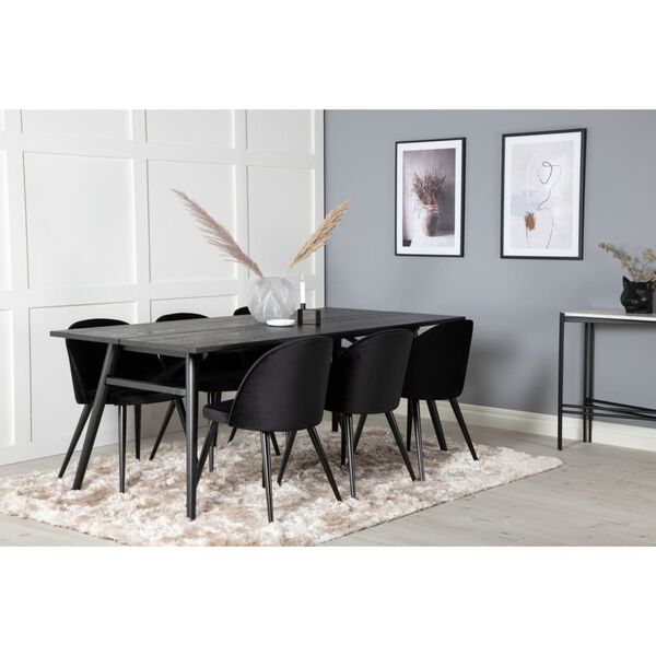 Venture Home Chaises &agrave; manger lot de 2 Velvet velours noir