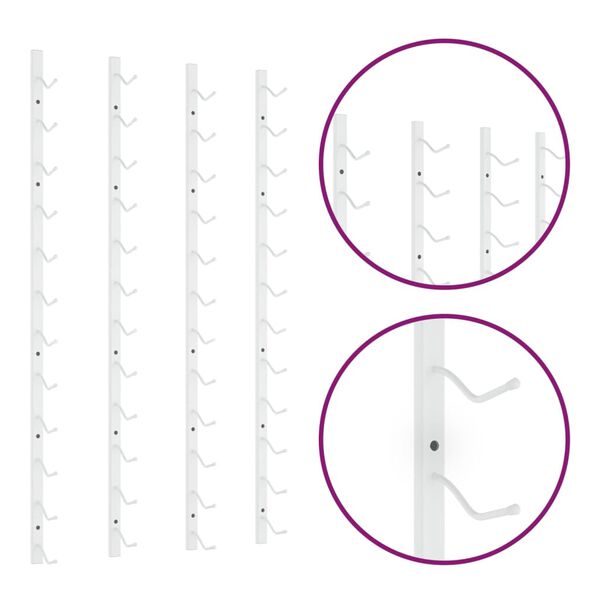 vidaXL Casier &agrave; vin mural pour 12 bouteilles 2 pcs Blanc Fer