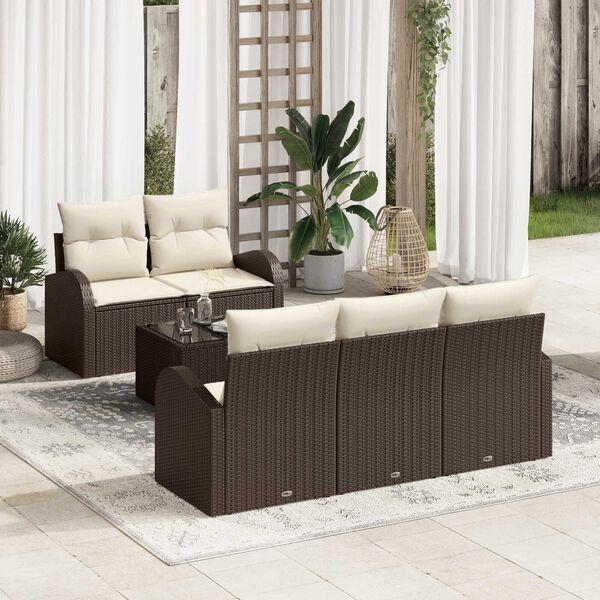 vidaXL Ensemble de canap&eacute; de jardin Marron 55 x 55 x 37 cm polyrotin