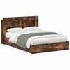 vidaXL Cadre de lit avec rangement avec tiroir Ch&ecirc;ne fum&eacute; 135 x 190 cm