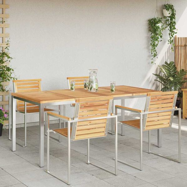 vidaXL Table&agrave;manger Marron 180 x 90 x 75 cm Bois de teck massif