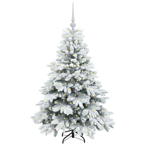 vidaXL Sapin de No&euml;l artificiel avec 150 LED Blanc 120 cm PE et PVC