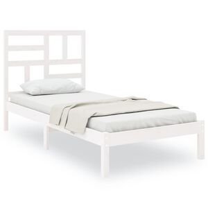 vidaXL Cadre de lit sans matelas blanc bois massif 75x190 cm