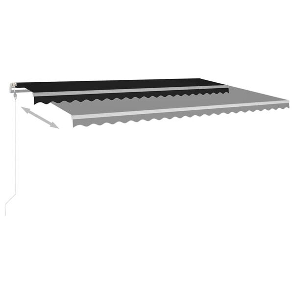 vidaXL Auvent automatique capteur de vent et LED 500x350 cm Anthracite