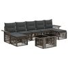 vidaXL Ensemble de canap&eacute; de jardin 8 pc Gris et Gris fonc&eacute; polyrotin