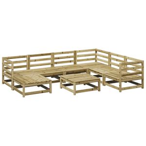 vidaXL Salon de jardin 8 pcs bois de pin impr&eacute;gn&eacute;