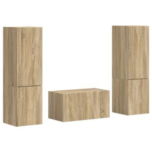 vidaXL Ensemble meuble TV 5 pcs Ch&ecirc;ne Sonoma Bois d'ing&eacute;nierie
