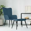 vidaXL Chaise de relaxation avec tabouret Bleu Velours