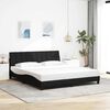 vidaXL Cadre de lit sans matelas Hanko noir 180x200 cm tissu