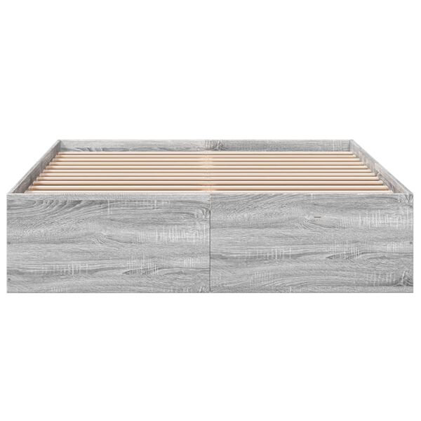 vidaXL Cadre de lit sans matelas sonoma gris 120x200 cm