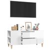 vidaXL Meuble TV Blanc brillant 102x44,5x50 cm Bois d'ing&eacute;nierie