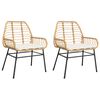 vidaXL Chaises de jardin lot de 2 et coussins marron rotin