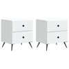 vidaXL Cabinet de chevet 2 pi&egrave;ces Blanc 43 x 34,5 x 47,5 cm