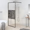 vidaXL Paroi de douche 90x195 cm Verre ESG avec design de pierre Noir