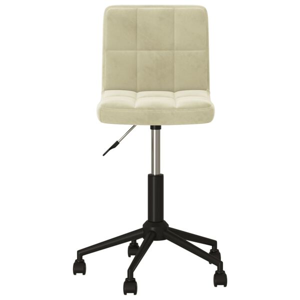 vidaXL Chaises pivotantes &agrave; manger lot de 4 cr&egrave;me velours