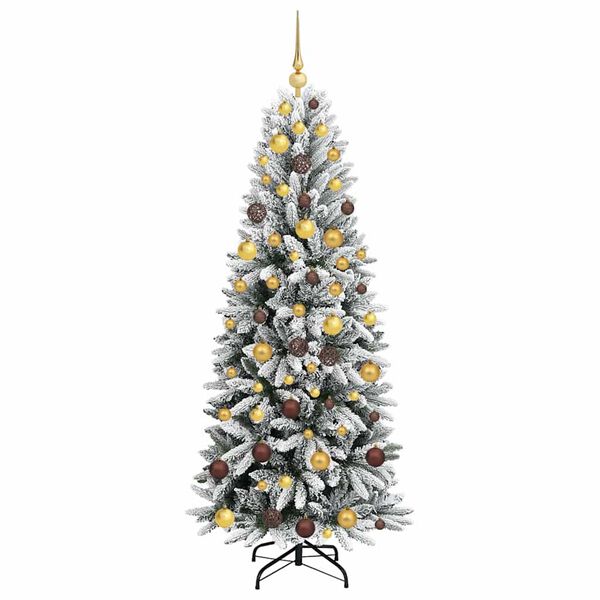 vidaXL Sapin de No&euml;l artificiel avec 300 LED avec support Blanc 180 cm