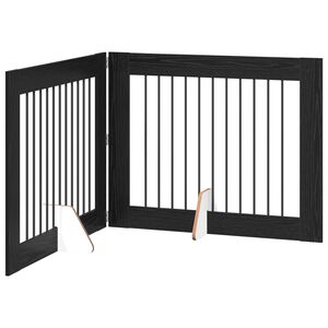 vidaXL Porte de chien pliable avec supports 2 pc Ch&ecirc;ne noir 200,5 cm