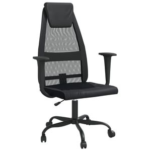 vidaXL Chaise de bureau r&eacute;glable en hauteur noir