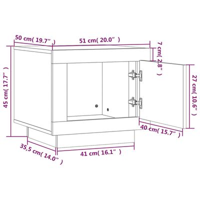 vidaXL Table basse Blanc 51x50x45 cm Bois d'ingénierie