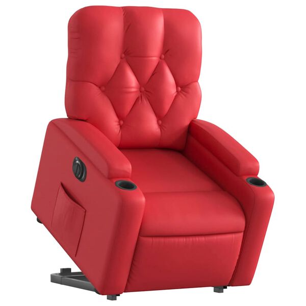 vidaXL Fauteuil inclinable &eacute;lectrique rouge similicuir