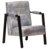 vidaXL Chaise de canap&eacute; 60x80x87 cm Gris Cuir de ch&egrave;vre v&eacute;ritable