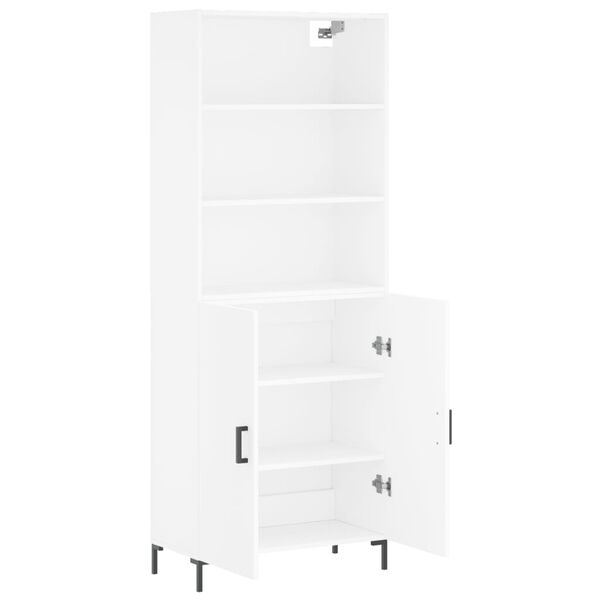 vidaXL Buffet haut Blanc 69,5x34x180 cm Bois d'ingénierie