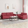 vidaXL Ensemble de canapés 2 pcs et coussins Rouge bordeaux Similicuir