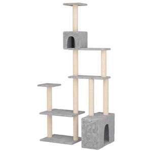 vidaXL Arbre &agrave; chat avec poteaux &agrave; griffer en sisal Gris clair