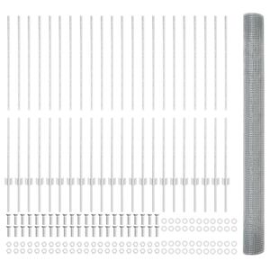 vidaXL Cl&ocirc;ture en fil soud&eacute; avec poteau 50 x 1,4 m (L x H)