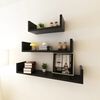 vidaXL &Eacute;tag&egrave;res murales 3 pcs Forme de U MDF Noir