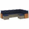 vidaXL Ensemble de canap&eacute; de jardin 9 pcs avec coussins gris r&eacute;sine tress&eacute;e