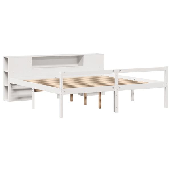 vidaXL Lit biblioth&egrave;que sans matelas blanc 180x200 cm bois pin massif