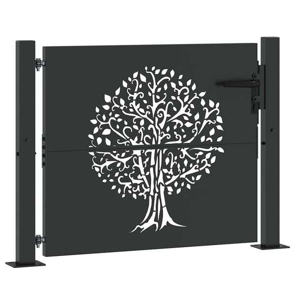 vidaXL Porte de Jardin Noir 100 x 100 cm Acier peint par poudre