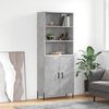 vidaXL Buffet haut Gris b&eacute;ton 69,5x34x180 cm Bois d'ing&eacute;nierie