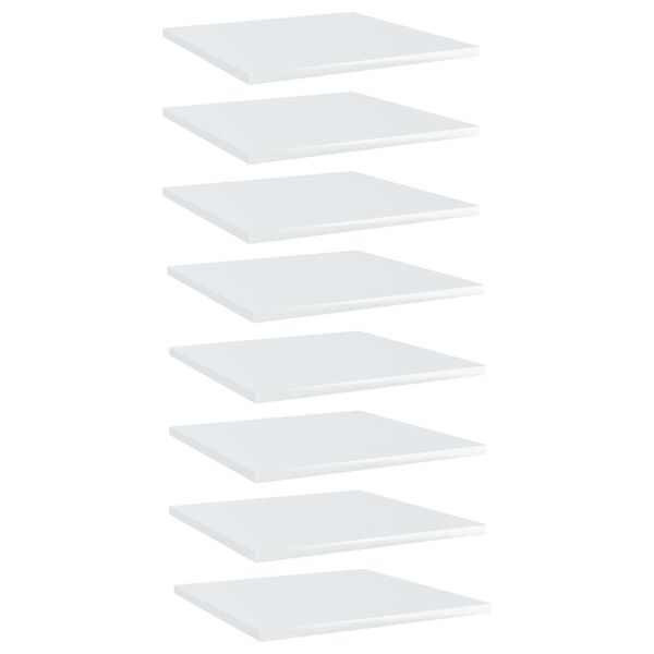 vidaXL Panneaux de biblioth&egrave;que 8 pcs blanc brillant bois d&rsquo;ing&eacute;nierie