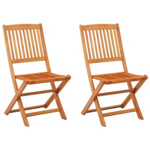 vidaXL Chaises pliantes, lot de 2, en bois d'eucalyptus massif