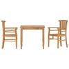 vidaXL Ensemble &agrave; manger de jardin 3 pcs Bois de teck massif