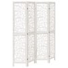 vidaXL Cloison de s&eacute;paration 4 panneaux blanc bois de paulownia massif